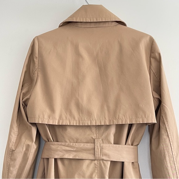 Double Breasted Belted Trench Coat Jacket Neutral Caramel Tan Spring - Picture 13 of 17
